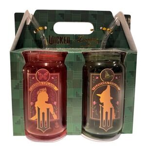 Wicked x Dragon Glassware NEW Elphaba & Glinda 16 oz Drinking Glasses Set of 2